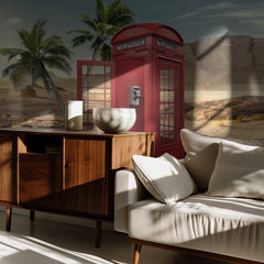 Red Phone Booth Desert Oasis