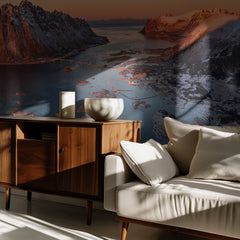 Golden Fjord Mountainscape