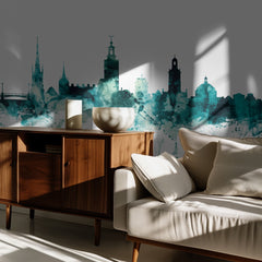 Stockholm Watercolor Skyline