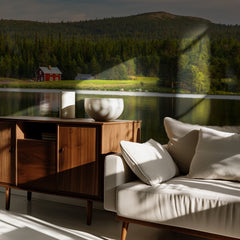 Serene Lake Red Cabin