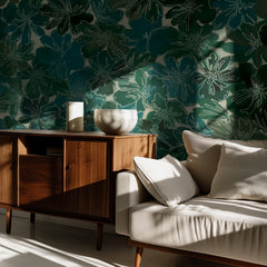 Deep Green Floral Pattern