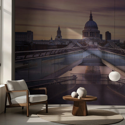 Millennium Bridge som fører mot St. Pauls katedral rumsbild 3