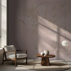 Kartor Inspirational pink and gold world map – kvalitetsprodukt för ett vackrare och mer hållbart hem