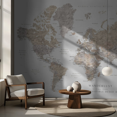 Wanderlust world map in spanish rumsbild 2