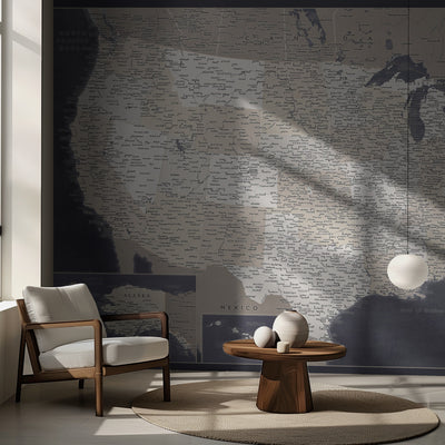 Highly detailed map of the United States, Glyn rumsbild 2