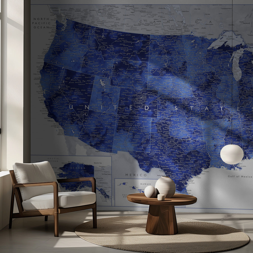 Highly detailed map of the United States, Gulzar