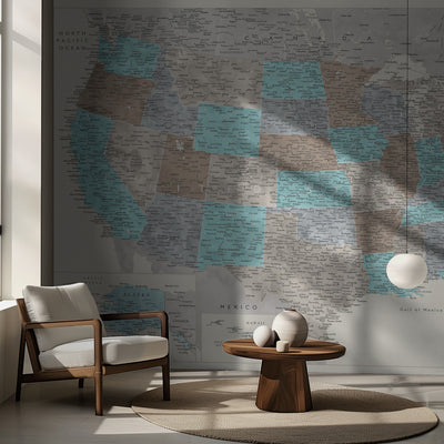 Highly detailed map of the United States, Romy - upptäck USA rumsbild 2
