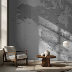 Kartor Gray map of North America with cities – kvalitetsprodukt för ett vackrare och mer hållbart hem