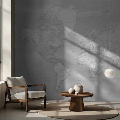 Detailed world map with cities, Maeli neutral rumsbild 2