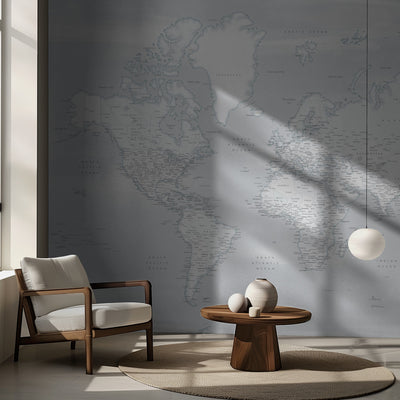 Detailed world map with cities, Maeli cold rumsbild 2
