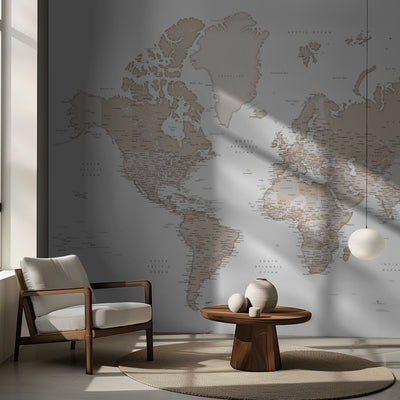 Detailed world map with cities, Louie rumsbild 2