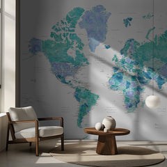 Kartor Detailed world map with cities Caribbean waters – kvalitetsprodukt för ett vackrare och mer hållbart hem