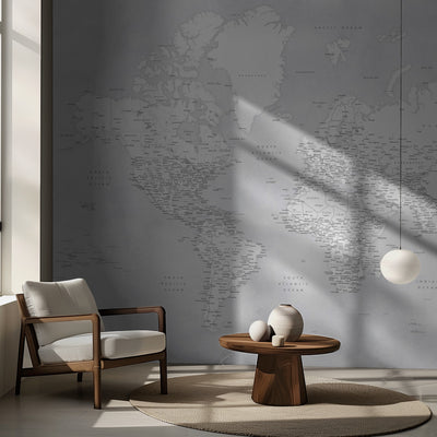 Detailed world map with cities, Siv rumsbild 2