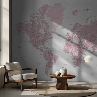 etailed world map with cities, Melit rumsbild 2
