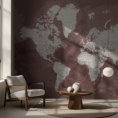 Detailed world map with cities, Hikmat rumsbild 2