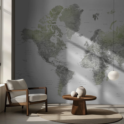 Detailed world map with cities, Hollace rumsbild 2