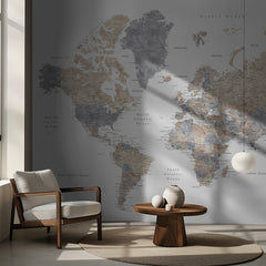 Kartor Watercolor world map with cities Gouri – kvalitetsprodukt för ett vackrare och mer hållbart hem