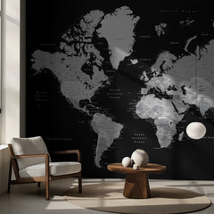 Kartor Gray world map with cities Joseph – kvalitetsprodukt för ett vackrare och mer hållbart hem
