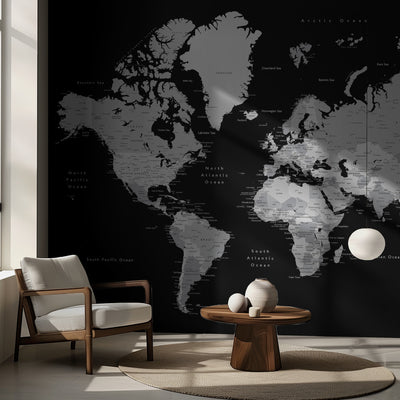 Gray world map with cities, Joseph rumsbild 2