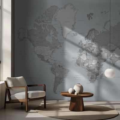 Distressed world map with cities, Darryl rumsbild 2