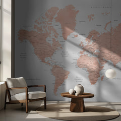 Kartor Rose gold world map with cities Hadi – kvalitetsprodukt för ett vackrare och mer hållbart hem