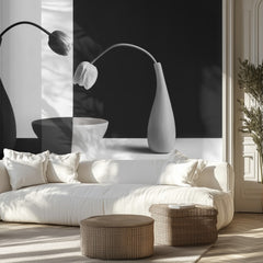 Black White Tulip Contrast