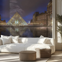 Glass Pyramid Night Reflection