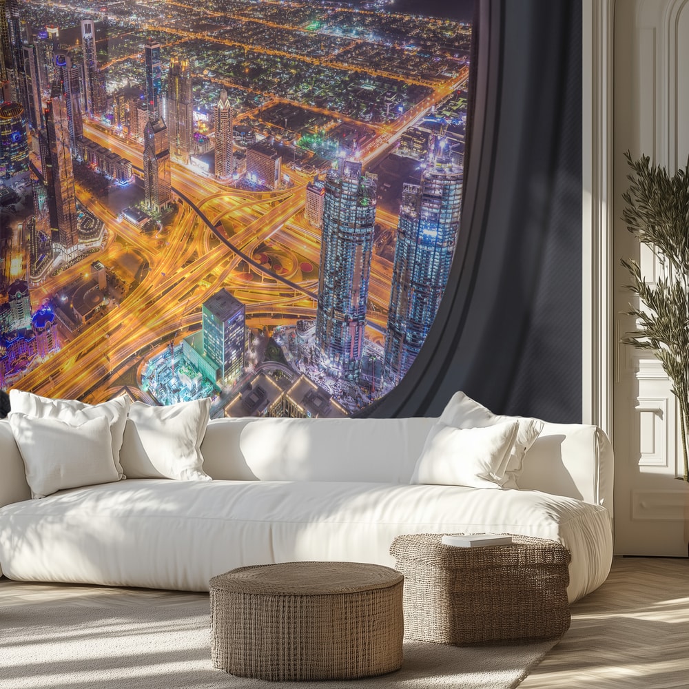 Night City Window View