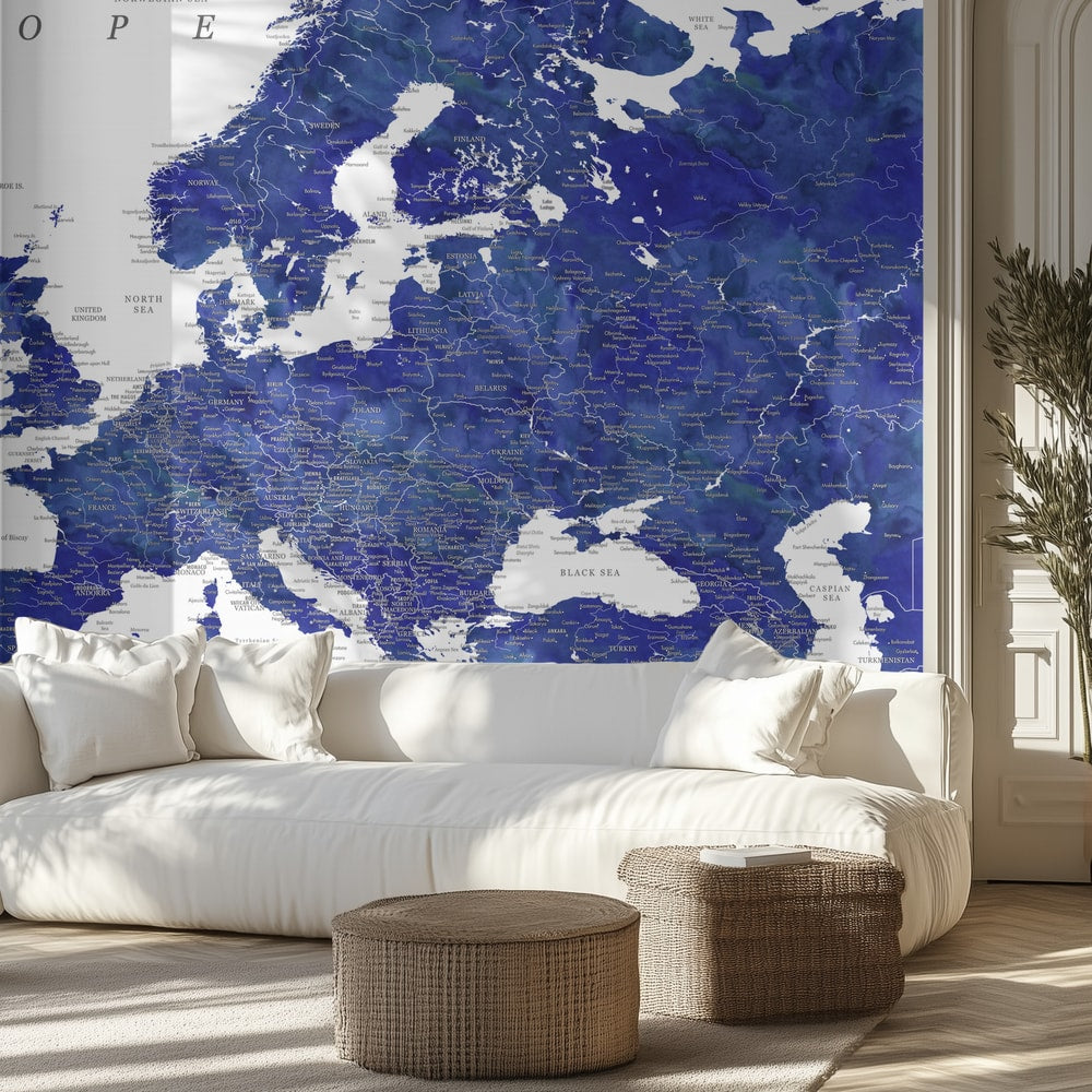 Watercolor Europe Map