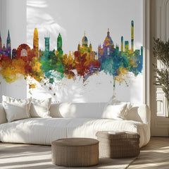 Helsinki Watercolor Skyline
