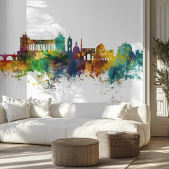 Rome Watercolor Skyline