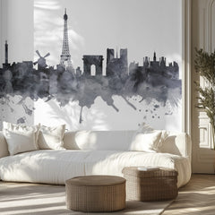 Paris Watercolor Skyline