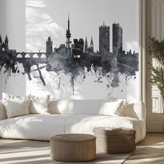 Prague Watercolor Skyline