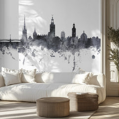 Stockholm Watercolor Skyline