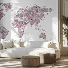 Floral World Map