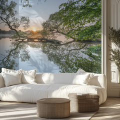 Sunrise Lake Tree Reflection