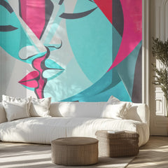 Vibrant Lovers Kiss