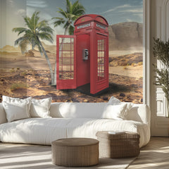 Red Phone Booth Desert Oasis