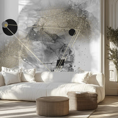 Abstract Gold Ink Geometry