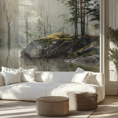 Misty Forest Lake