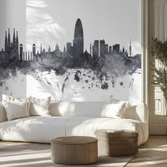 Barcelona Skyline Silhouette