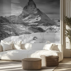 Black White Matterhorn Skiing