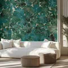 Deep Green Floral Pattern