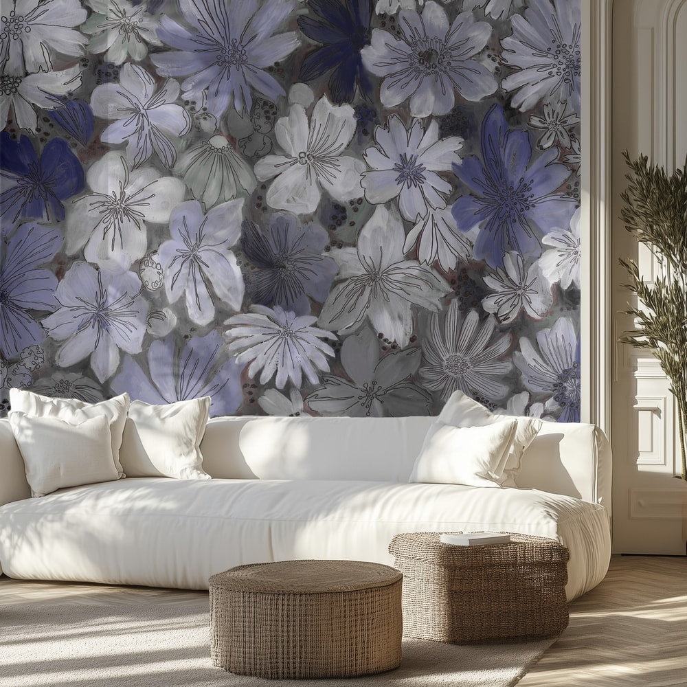 Abstract Blue Flowers