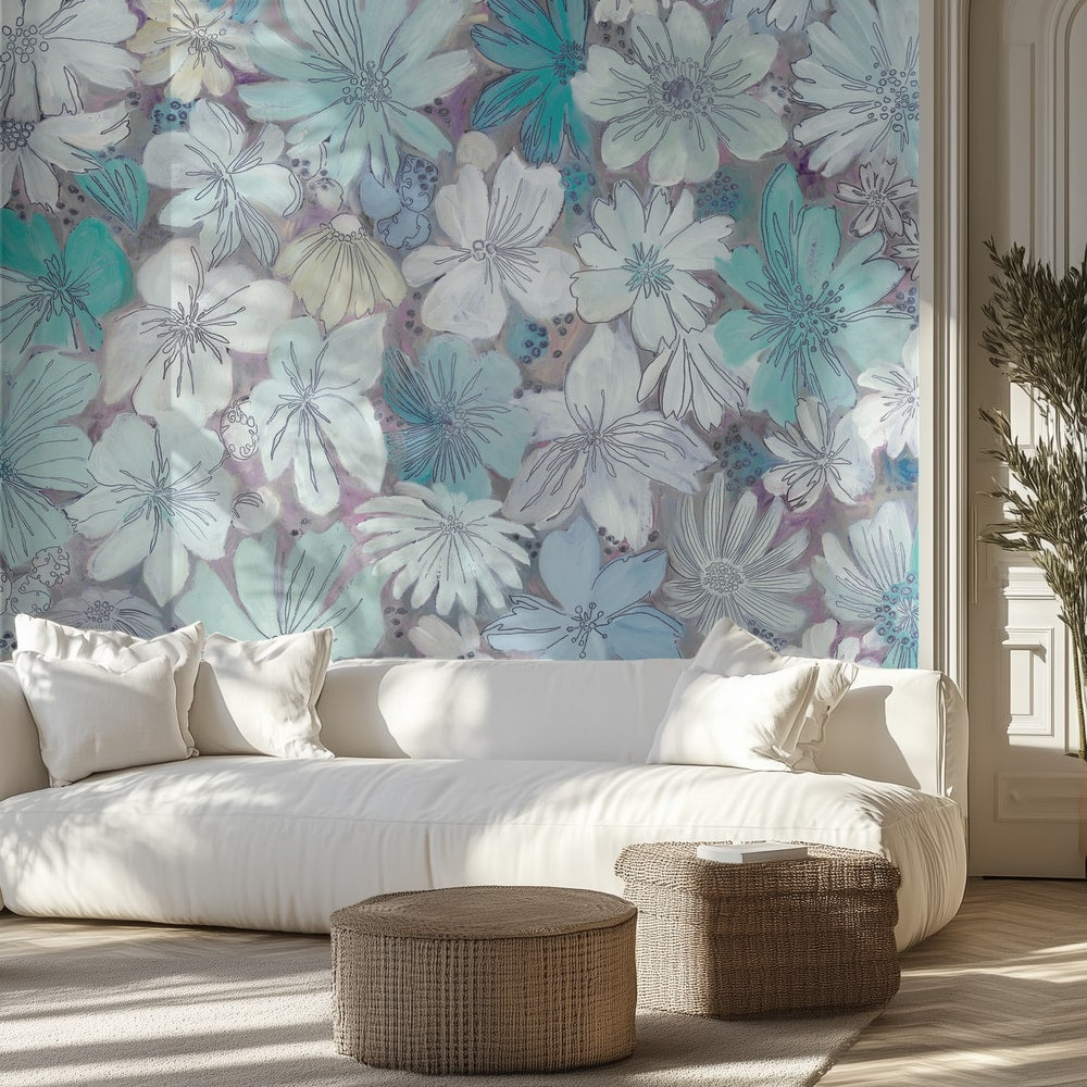 Soft Blue Floral Pattern