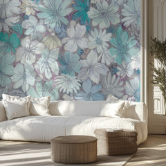 Soft Blue Floral Pattern