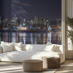Moonlit City Reflections