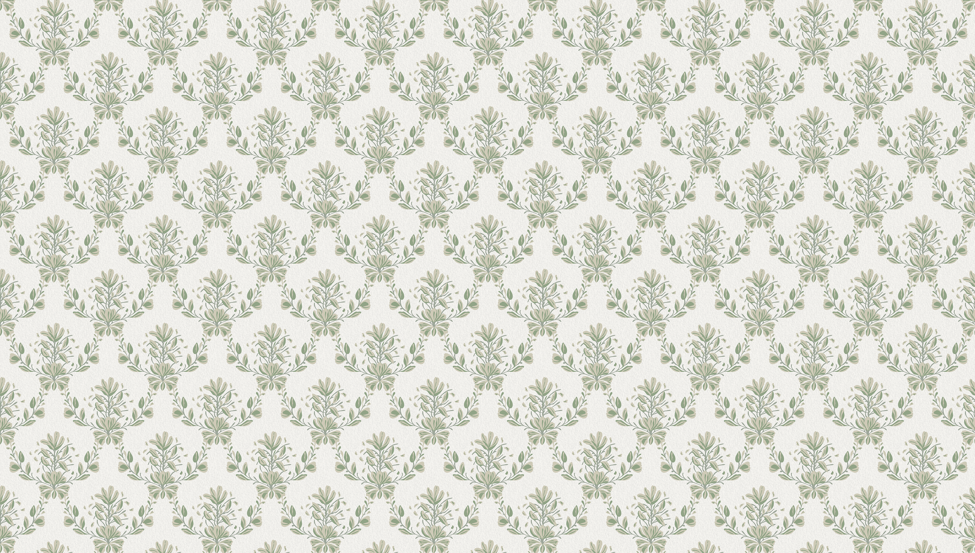 Spring Crocus - Light Green - Scandinavian floral wallpaper with a spring feel
