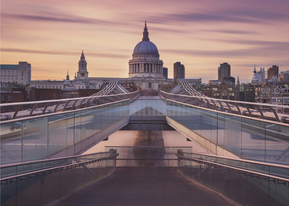 Millennium bridge leading towards St. Paul's church