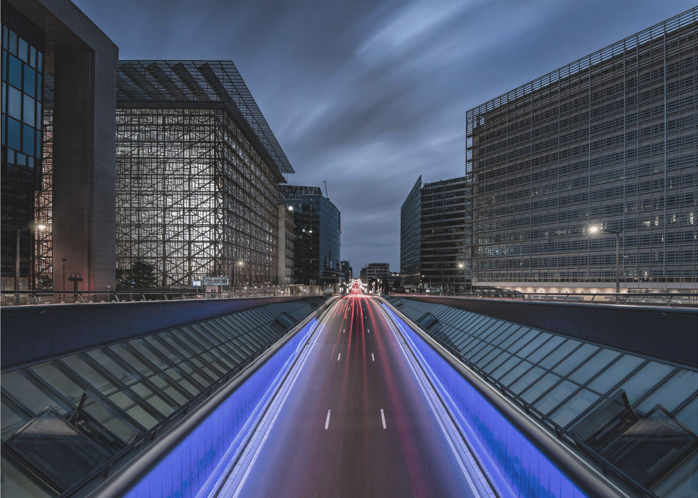 Inn i Brussel om natten